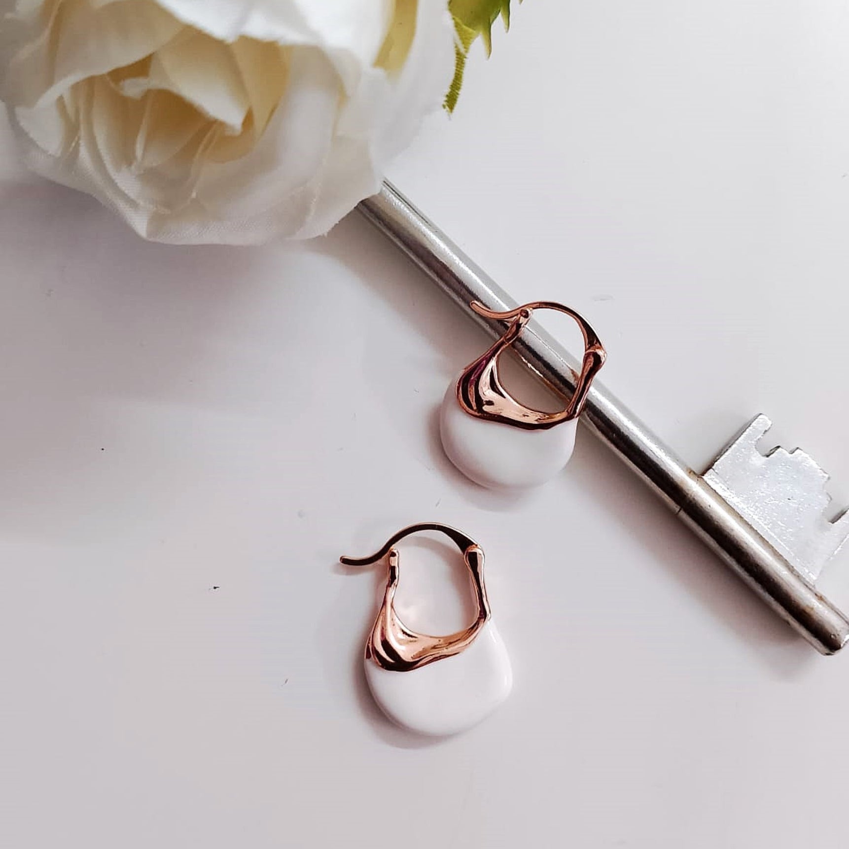 Ivory Elegance Design Hoops