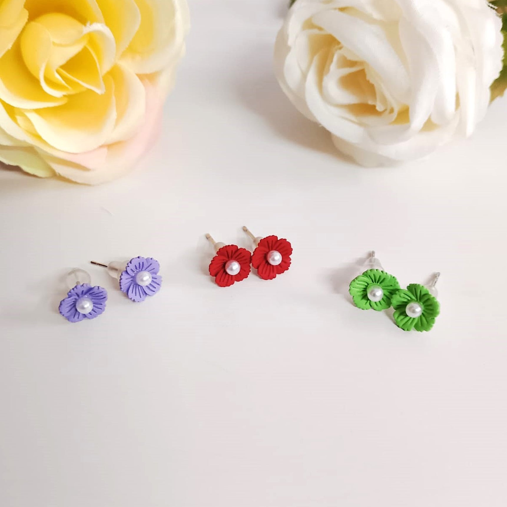 Rainbow Blossom Studs Combo Set