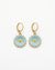 Blue Sunflower Hoops Earrings