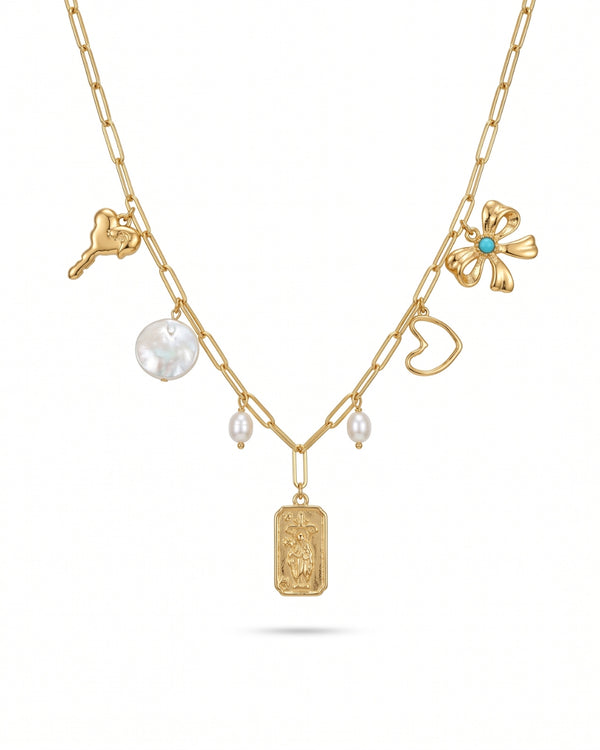 Gold Multi Charm Necklace
