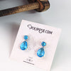 Sparkling AD Water Droplets Earrings BLUE