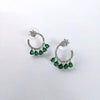 AD Flower Round Jhumka Green