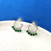 AD Flower Round Jhumka Green