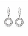 Diamond Radiance Circle Hoop Earrings – Elegant Silver Crystal Hoops for Women