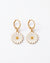 Radiant White Sunflower Hoop Earrings – Enamel Floral Danglers for Women & Girls