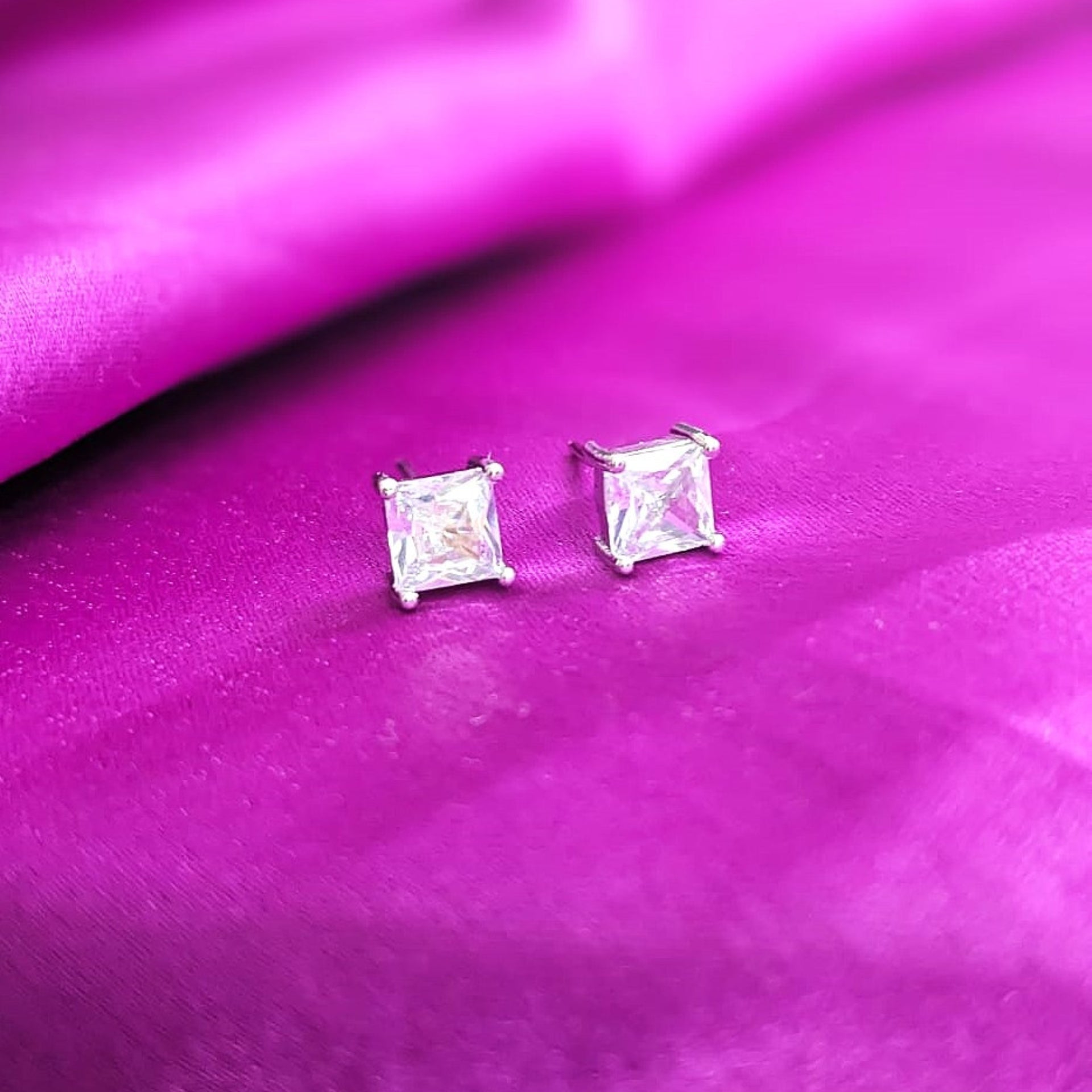 Radiant Pearl AD Square Studs