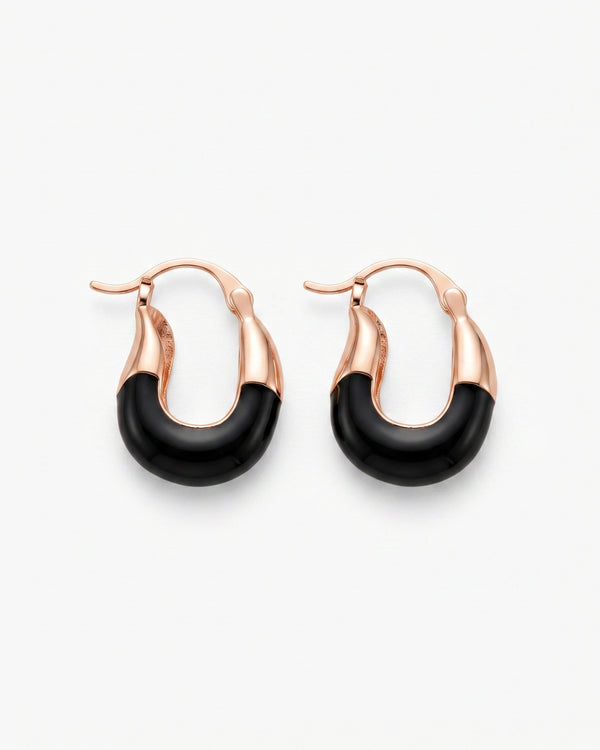 Midnight Allure Beaded Hoops