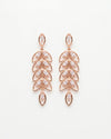 Golden Crystal Leaf Dangler Earrings