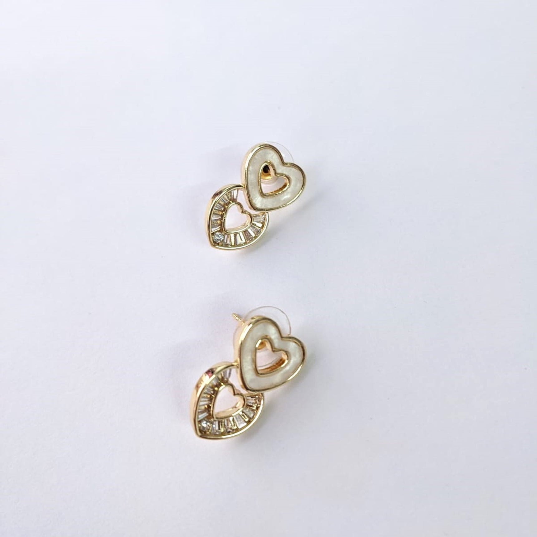 Radiant Duo Heart Studs