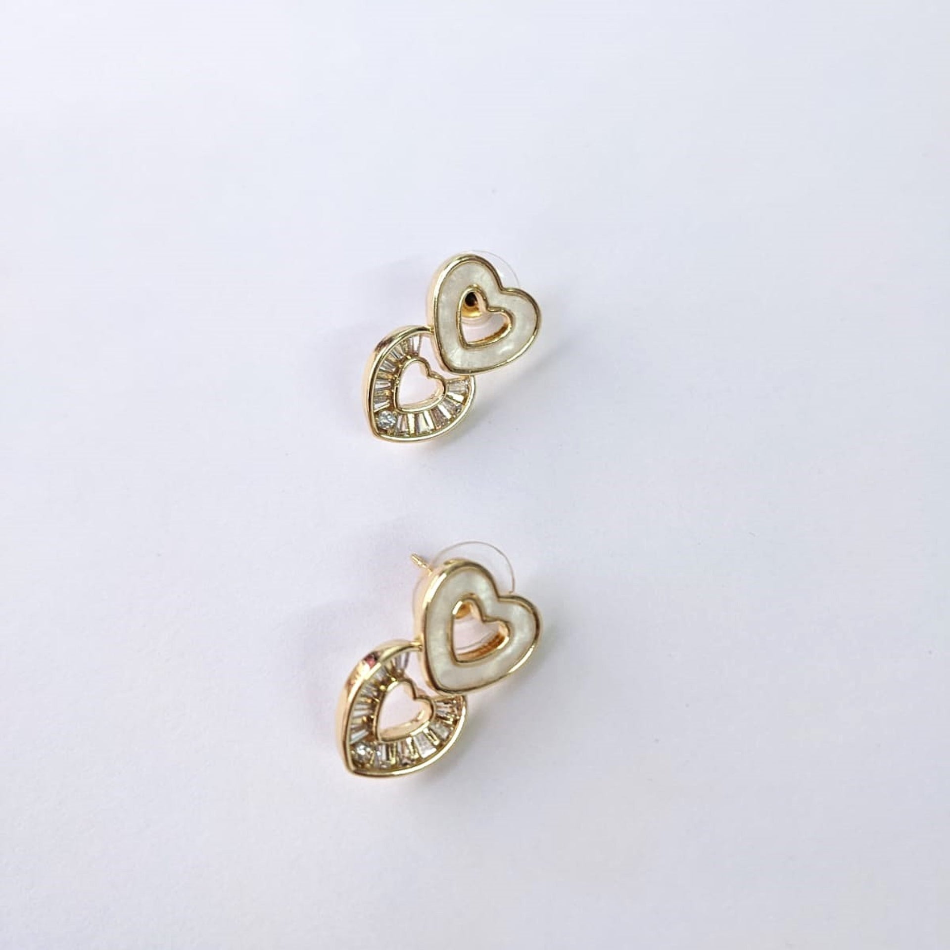 Radiant Duo Heart Studs