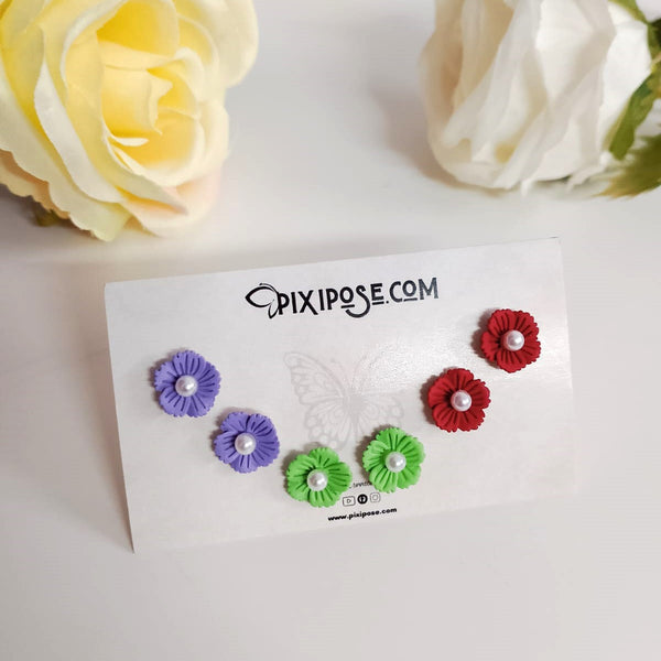 Rainbow Blossom Studs Combo Set