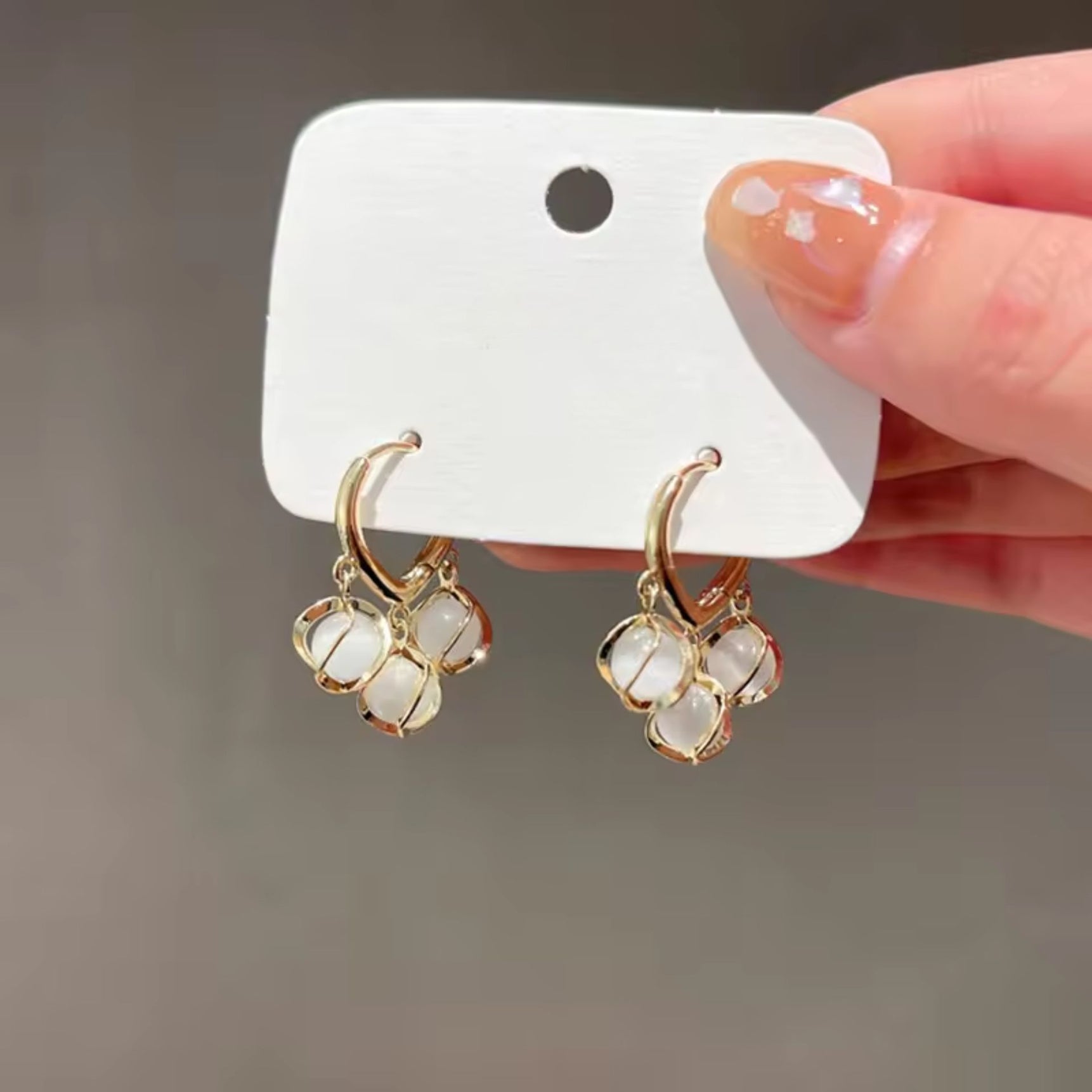 Delicate Hanging Pearl Earrings