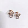 Rose Gold Crystal Diamond Studs