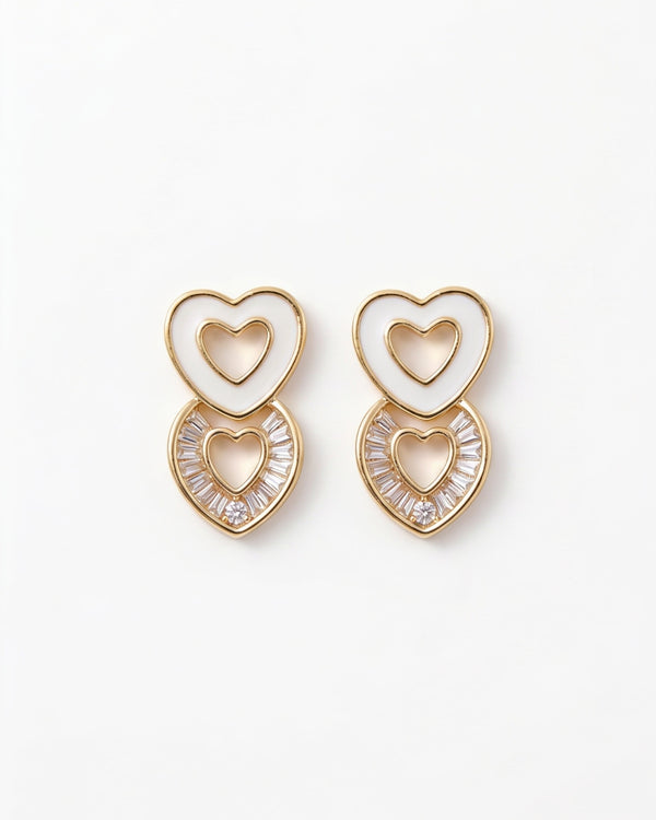 Radiant Duo Heart Studs
