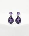 Sparkling Purple AD Water Droplets Earrings