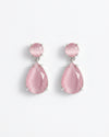 Sparkling Pink AD Water Droplets Earrings