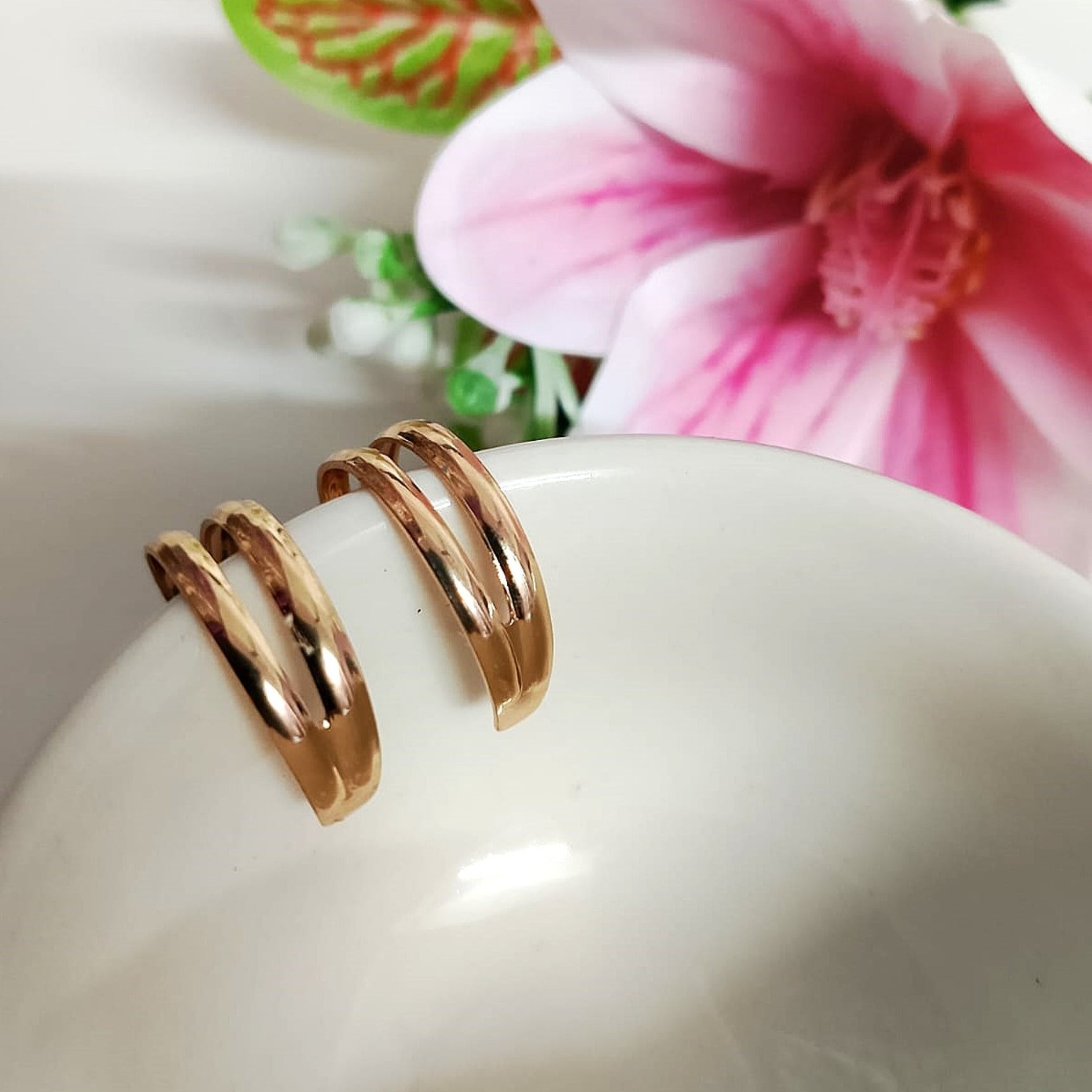 Twin Radiance Golden Hoops