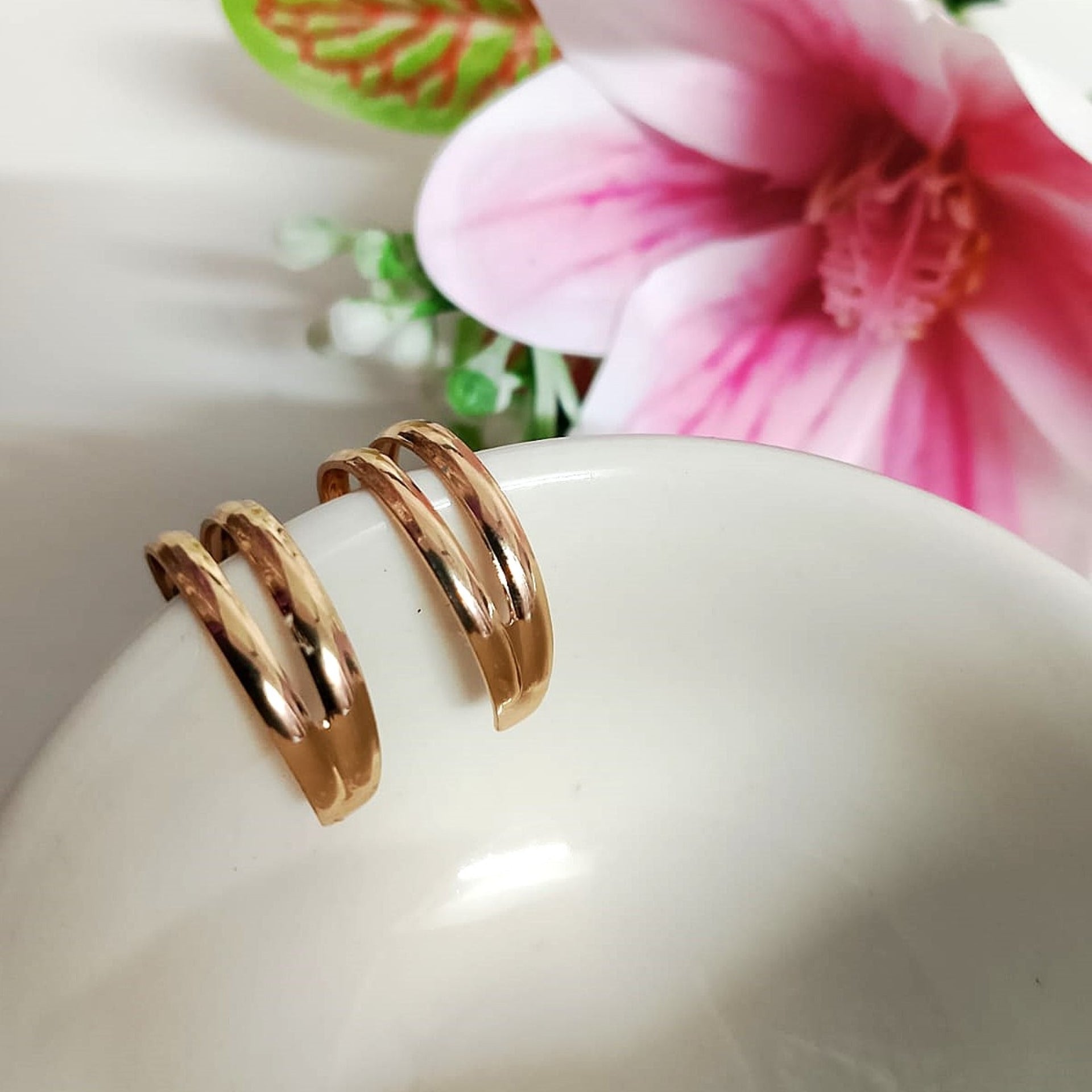 Twin Radiance Golden Hoops