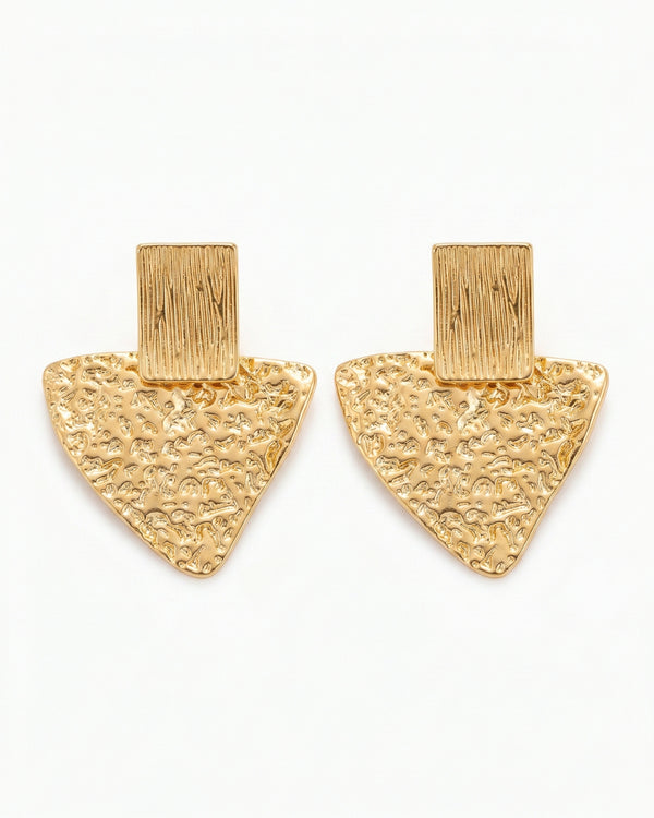 Golden Plated Triangle Earrings