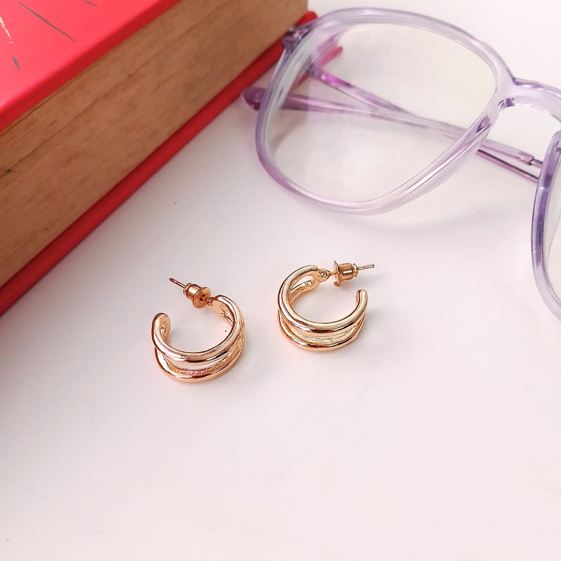 Golden Duo Hoops Earrings