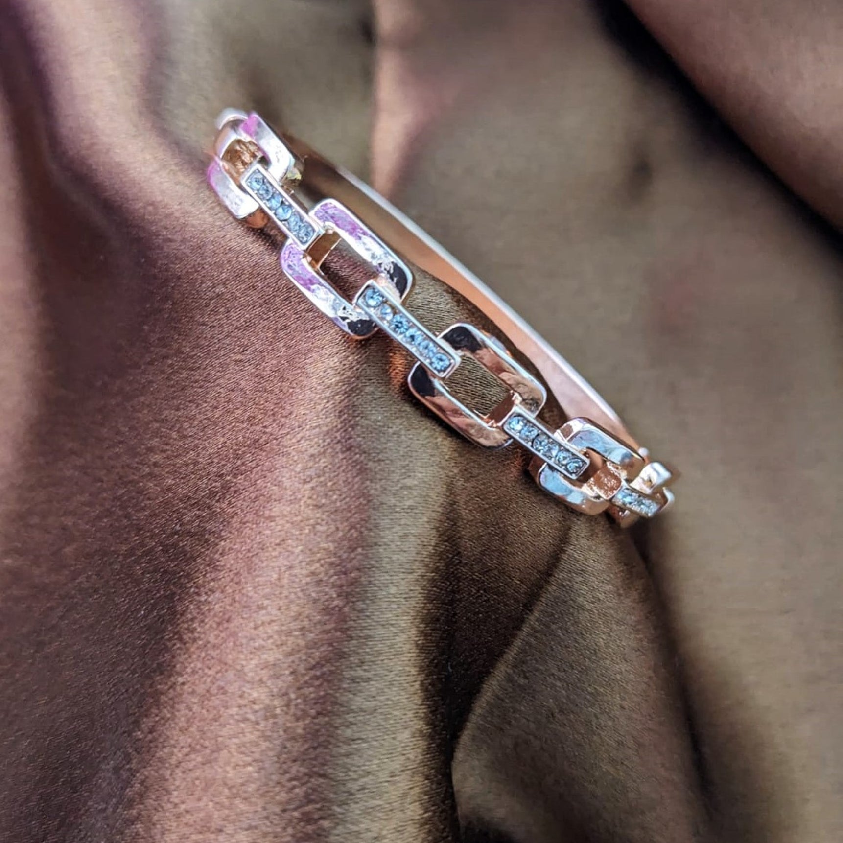 Elegant Rosegold Square Bracelet