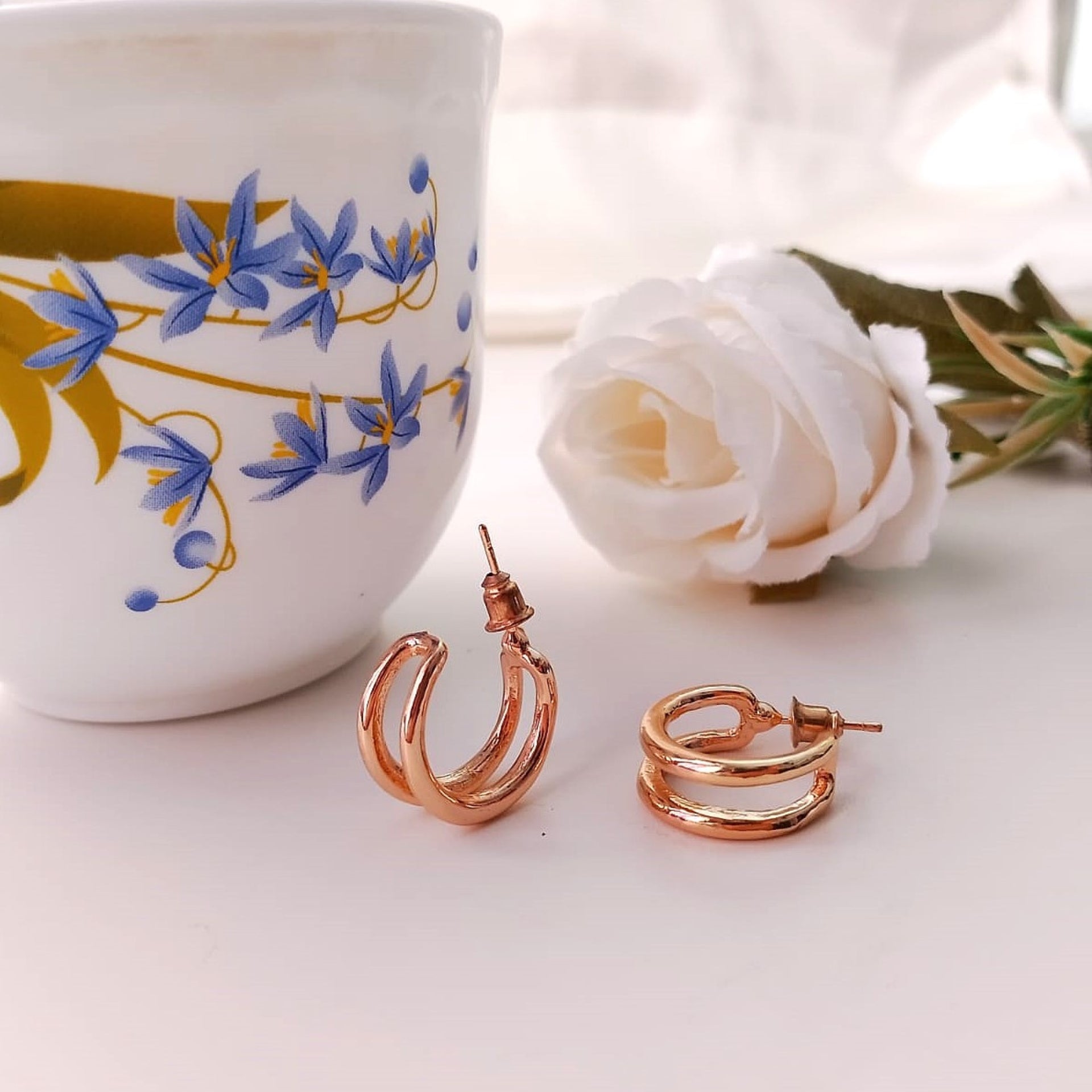 Golden Duo Hoops Earrings