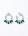 AD Flower Round Jhumka Green