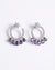 AD Flower Round Jhumka Purple