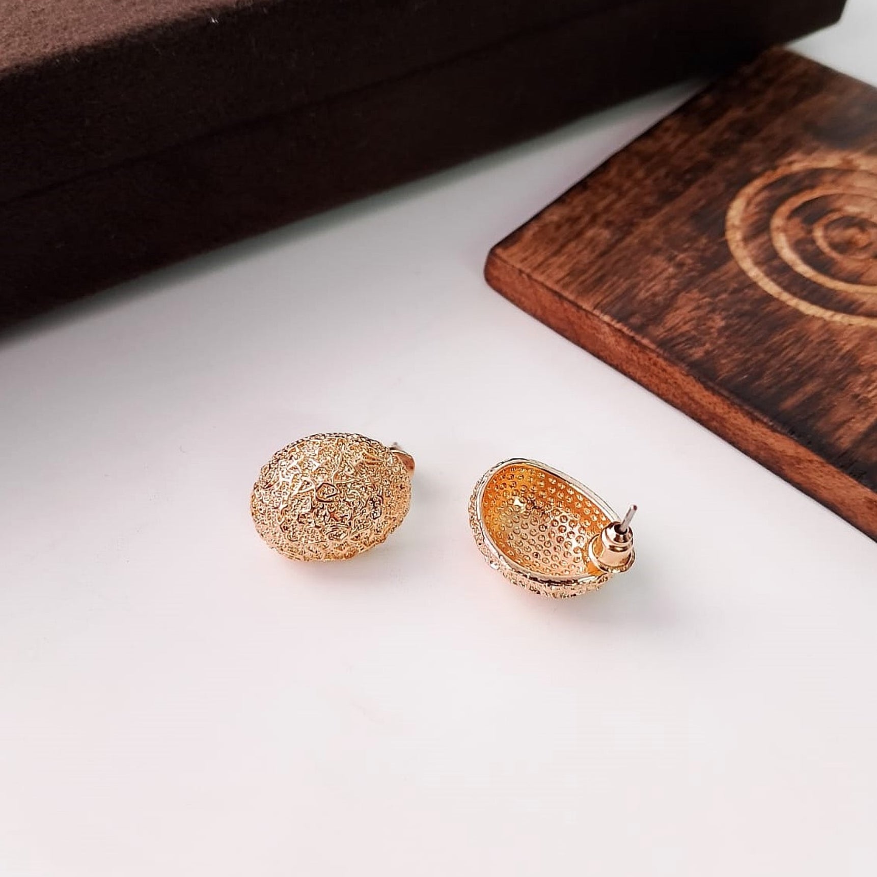 Radiant Oval Gold Studs