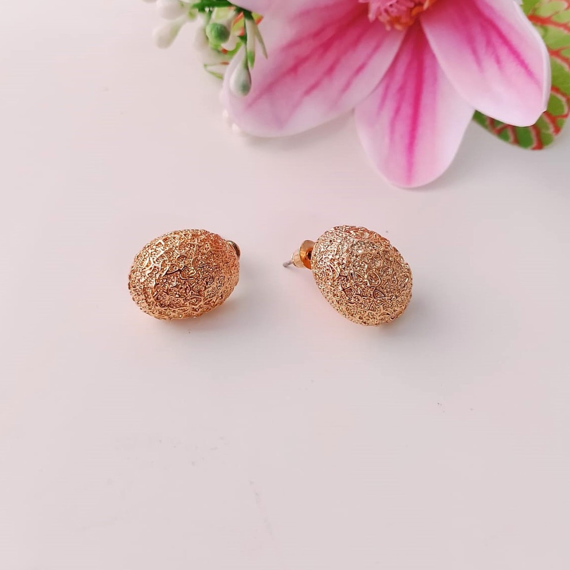 Radiant Oval Gold Studs