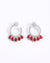 AD Flower Round Jhumka Red
