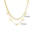 White Heart Double Layer Chain Necklace