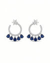 AD Flower Round Jhumka Blue