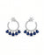 AD Flower Round Jhumka Blue