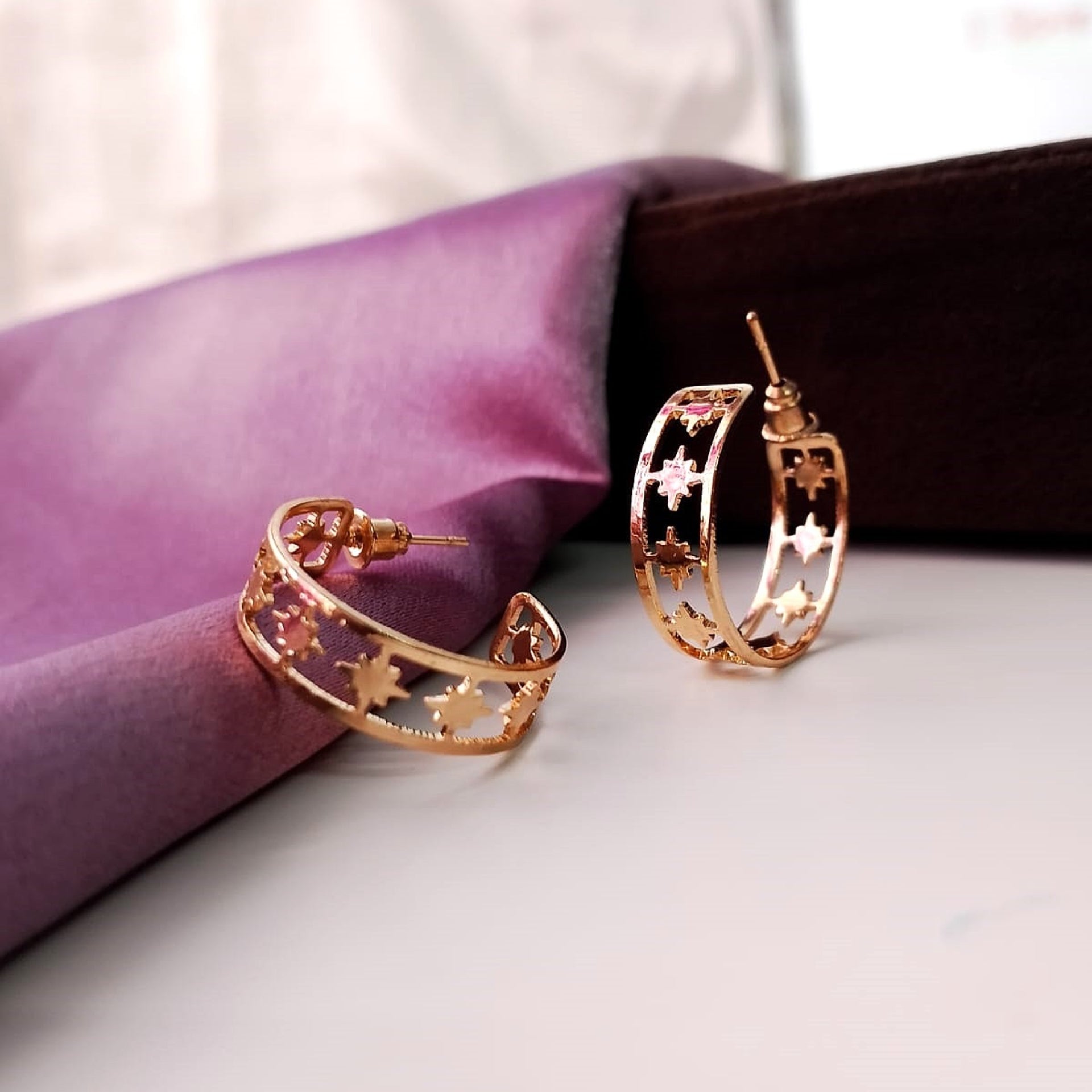 Celestial Glow Star Hoops