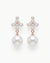 Elegant Rosegold Pearl Drop Earrings