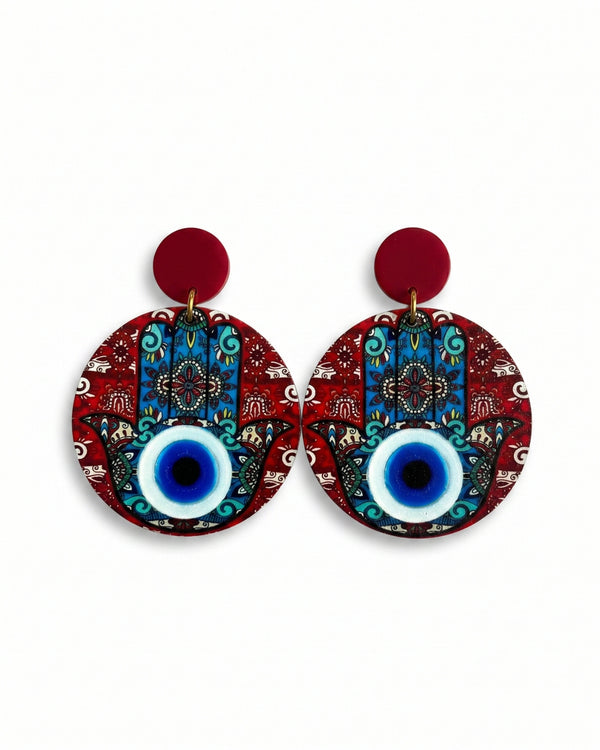 Evil Eye Ear Drops Earrings