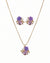 Purple Rose Floral Jewelry Set for Women