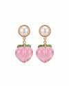 Pink Peach Enamel Charm Earrings