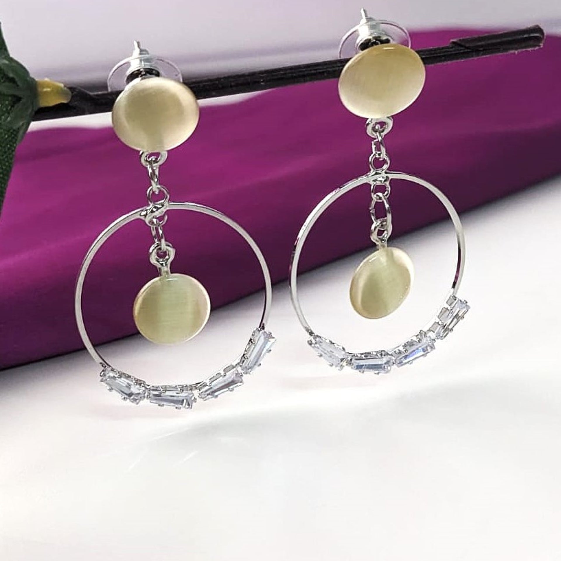 Radiant Monalisa Circle Earrings