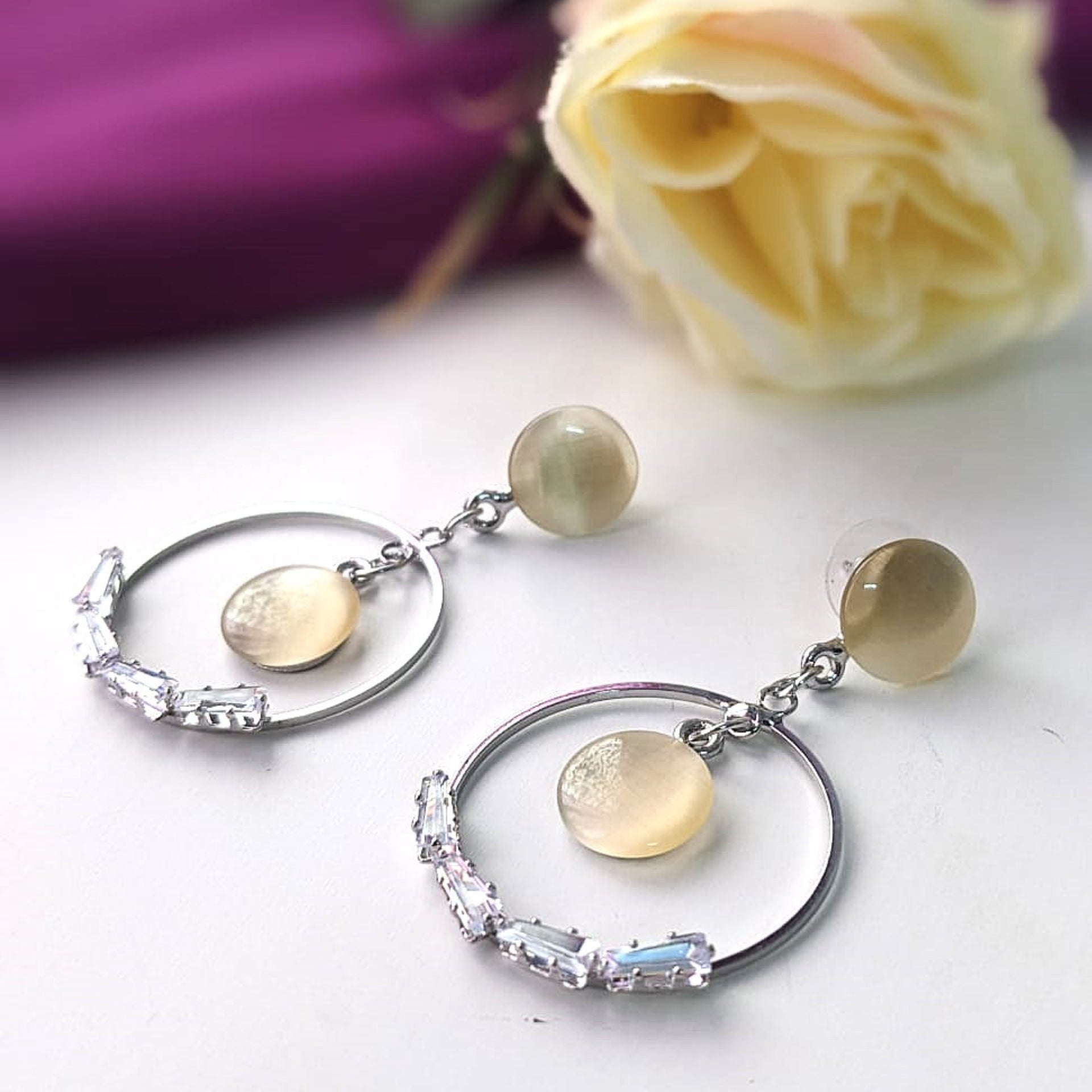 Radiant Monalisa Circle Earrings