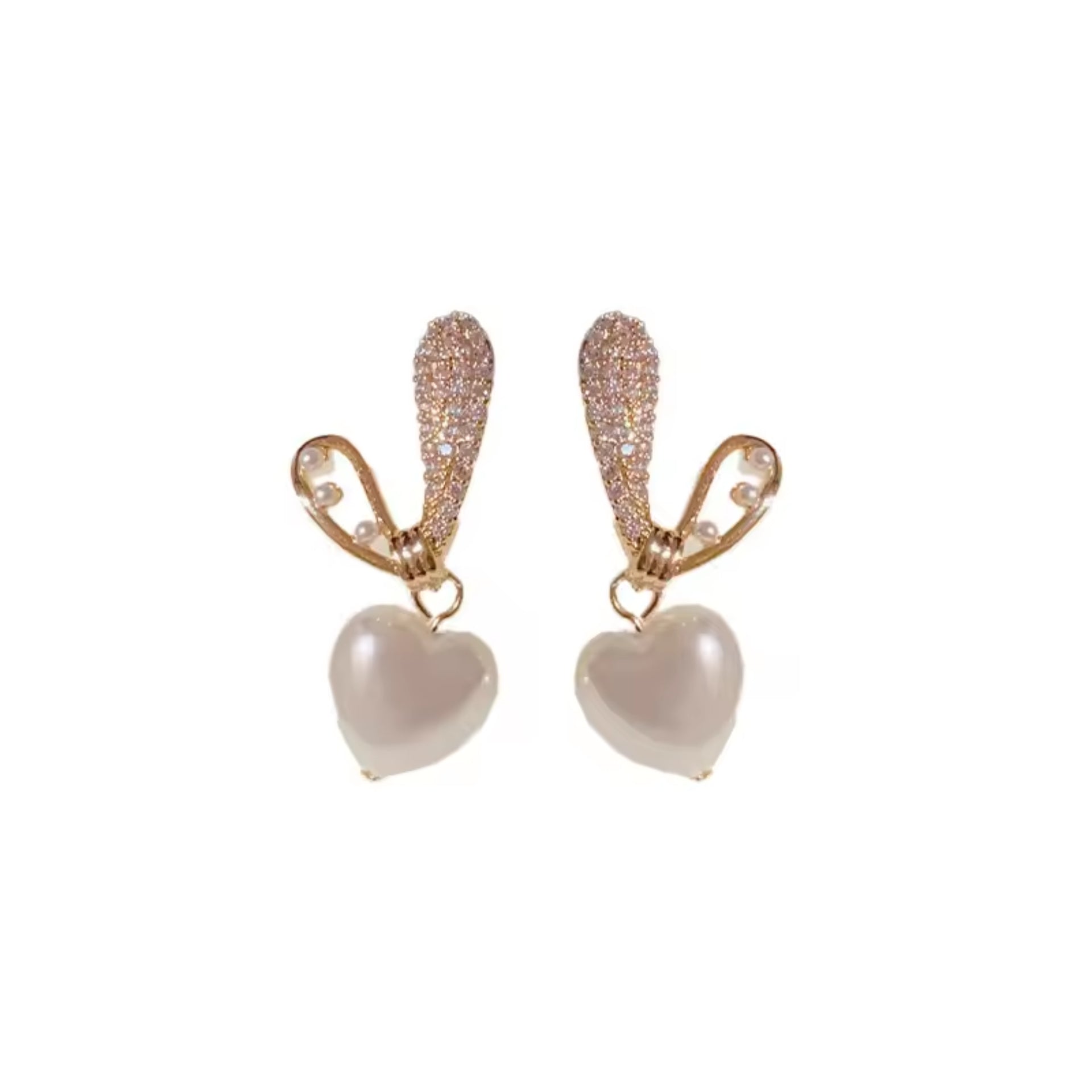 Pearl Heart studs Earrings