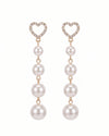 Pearl Crystal Heart Earrings