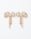 Shimmering Crystal Bow Stud Earrings
