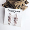 Rosegold Crystal Leaf Dangler Earrings