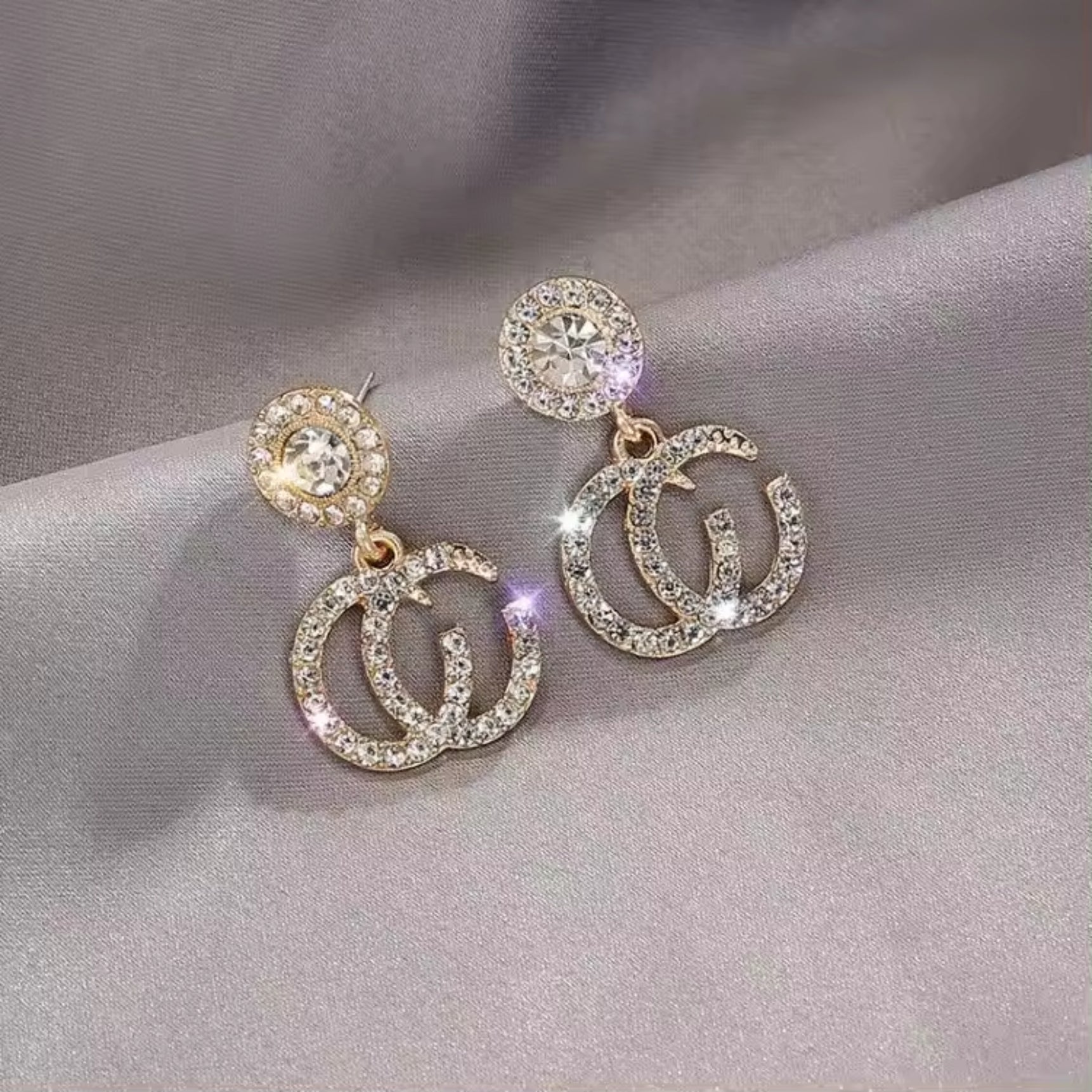 Luxury Crystal CC Earrings