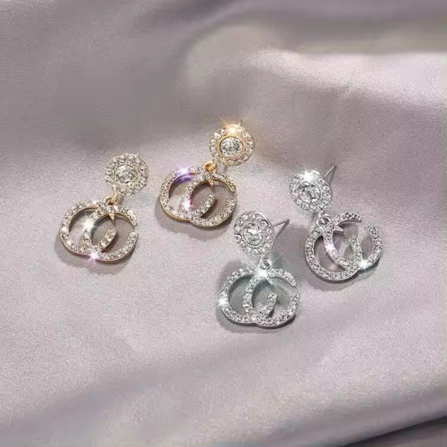 Luxury Crystal CC Earrings