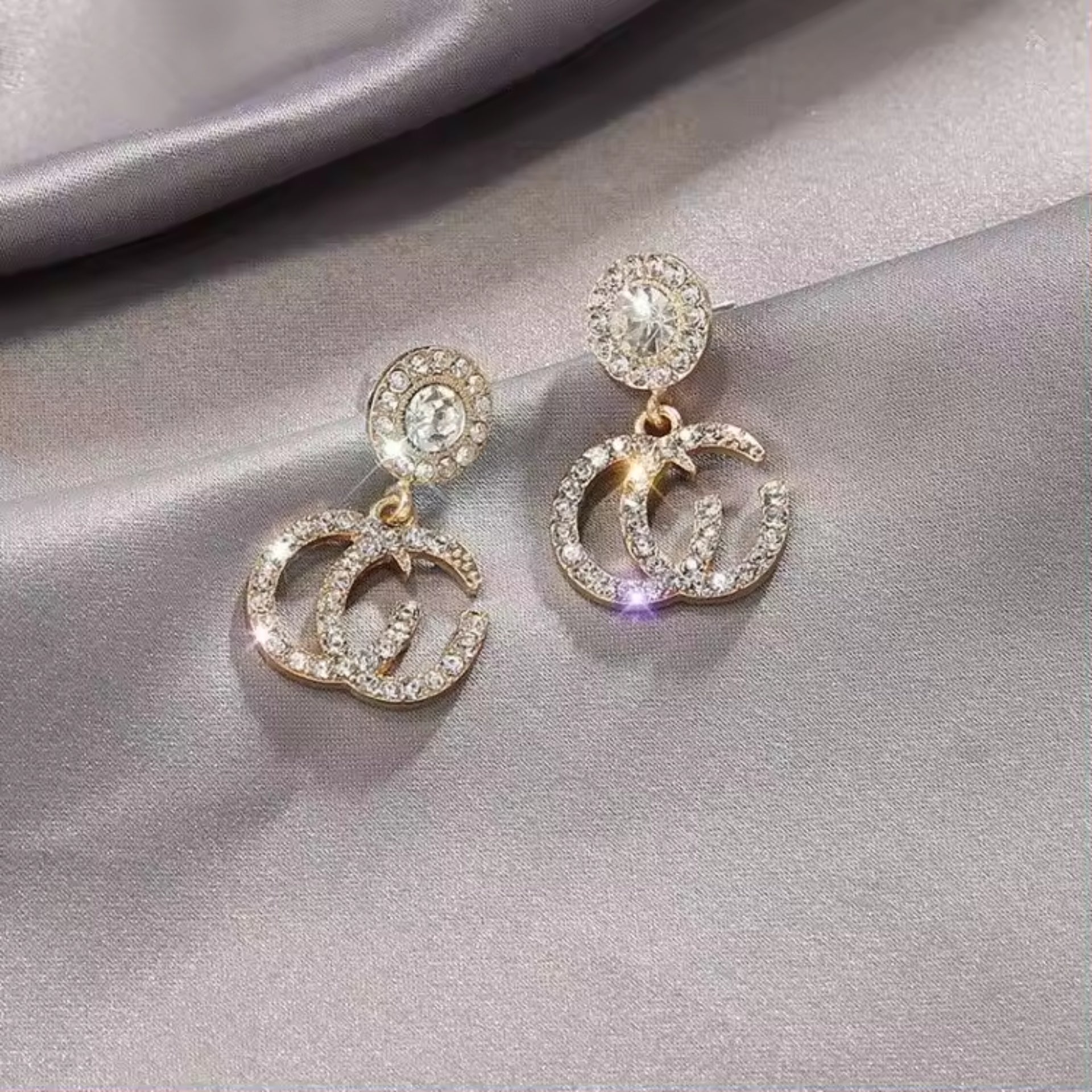 Luxury Crystal CC Earrings