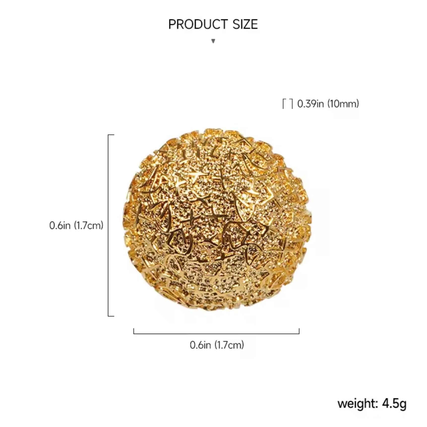 Copper Exquisite Designer Textured Statement Stud Earrings