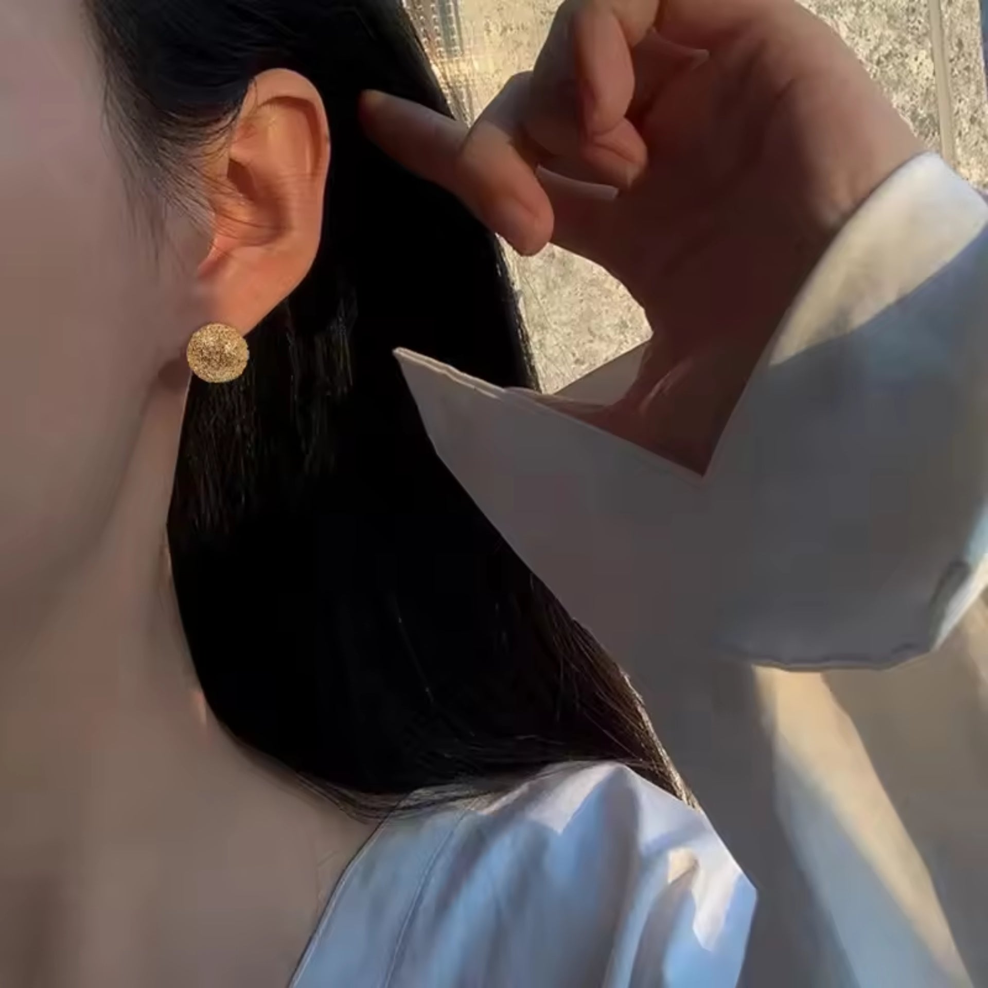 Copper Exquisite Designer Textured Statement Stud Earrings